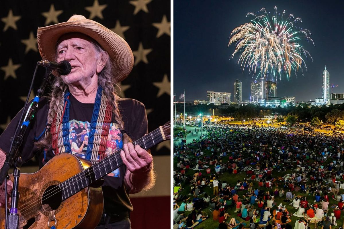 Fourth of July events in Austin - Willie Nelson and fireworks at Auditorium Shores