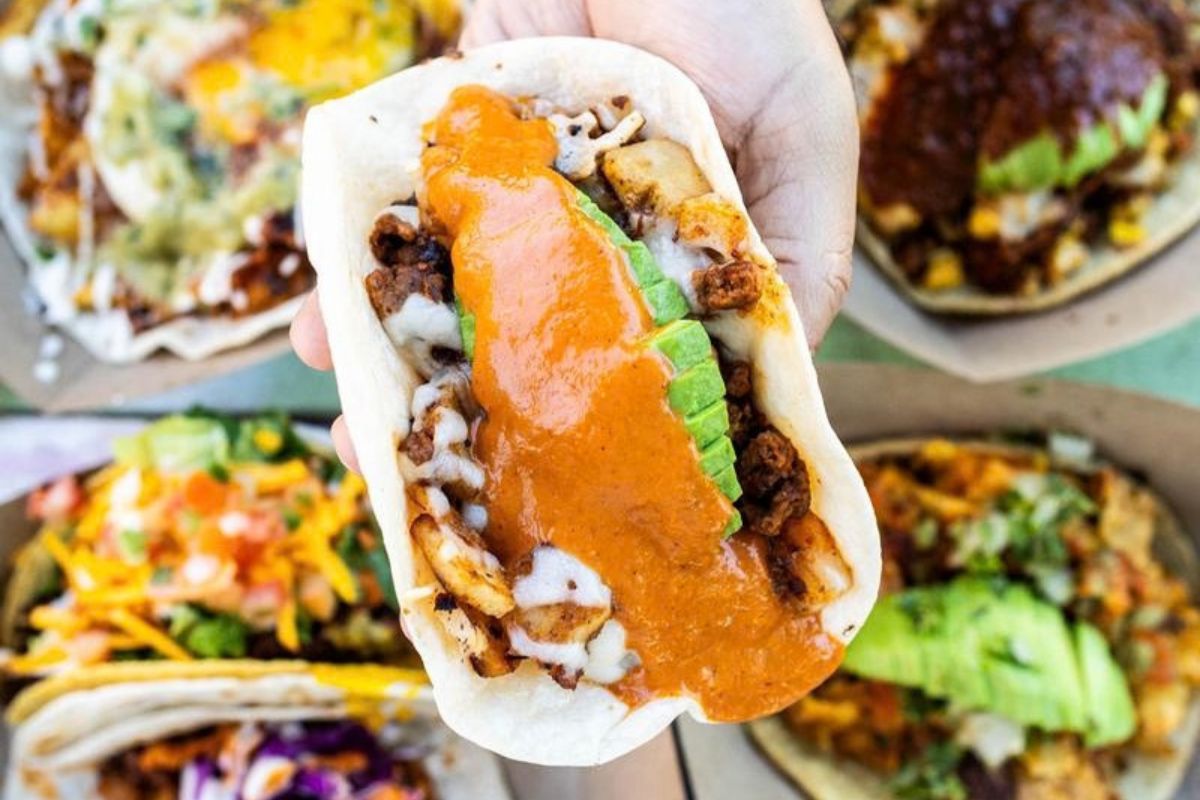 Plant-based taco from The Vegan Nom, a vegan and vegetarian restaurant in Austin, TX